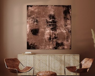 Art abstrait moderne en brun rouille et terra no. 1 sur Dina Dankers