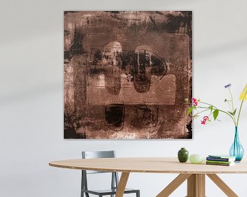 Art abstrait moderne en brun rouille et noir no. 5 sur Dina Dankers