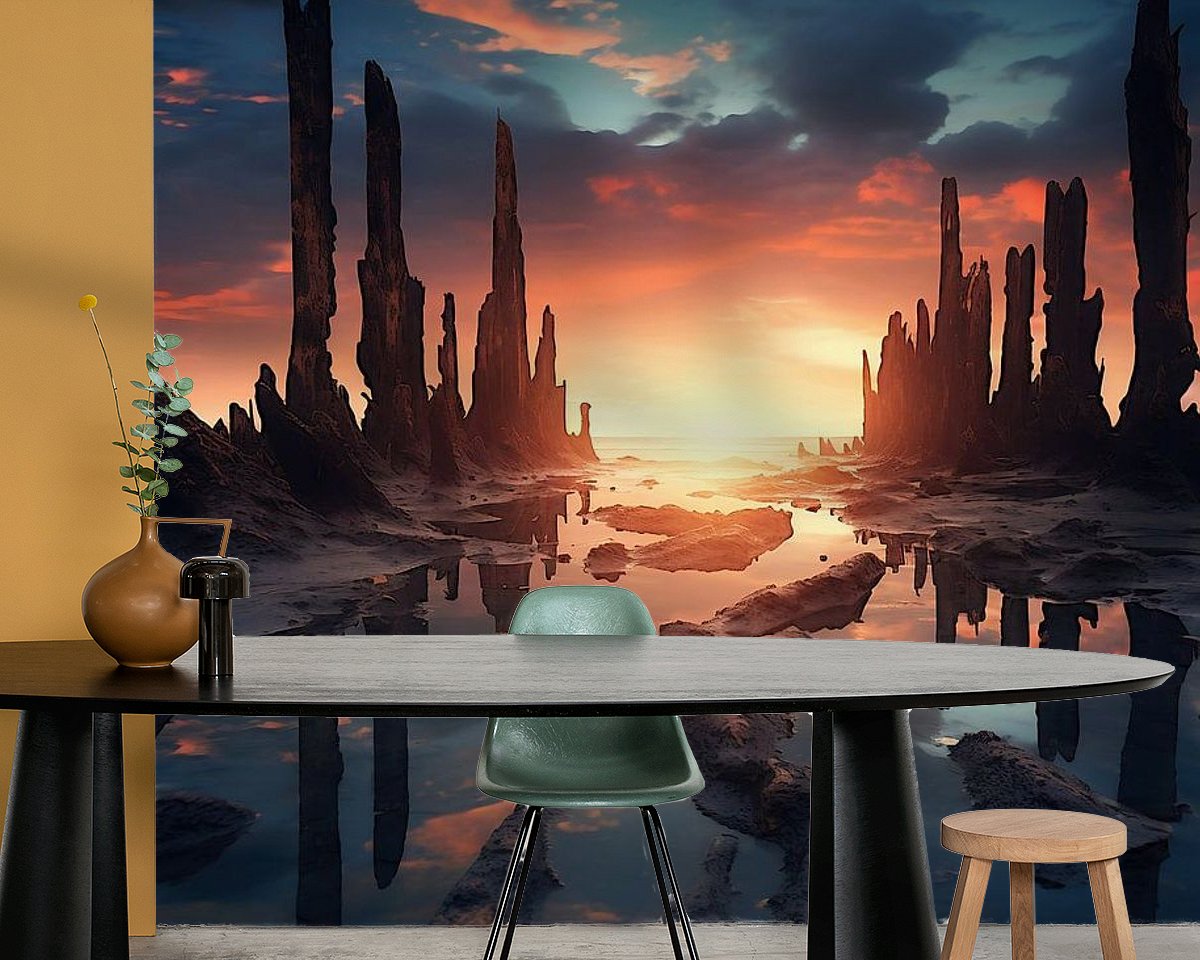 Voorbeeld van het werk in een kamer