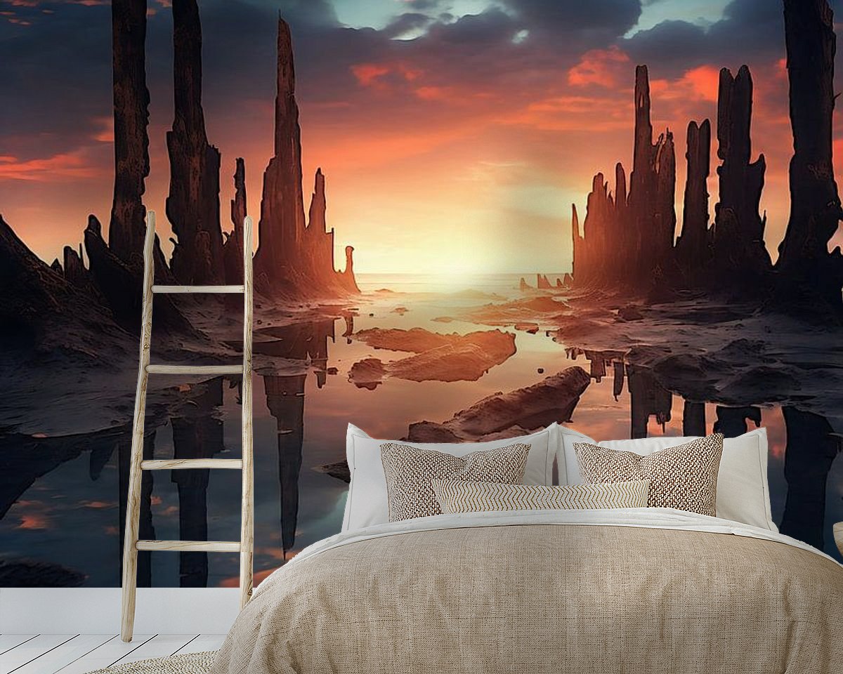 Voorbeeld van het werk in een kamer