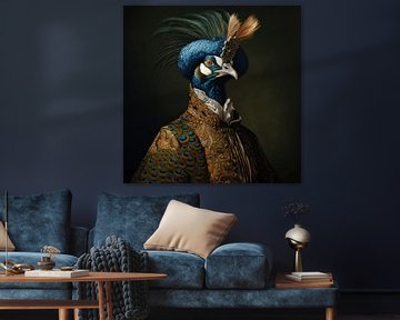 Portret van een adelijke pauw van Ton Kuijpers
