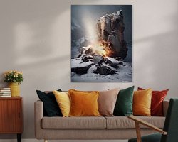 Voorbeeld van het werk in een kamer