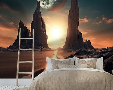 Voorbeeld van het werk in een kamer