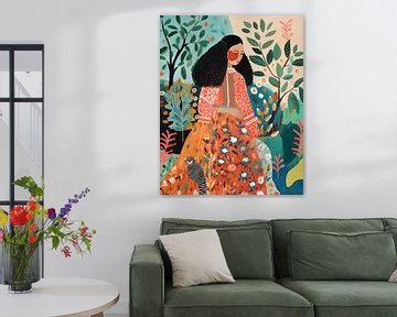 Portrait moderne illustré dans des couleurs gaies sur Studio Allee