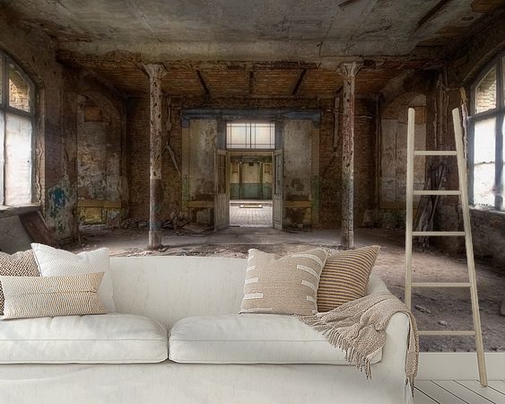 Voorbeeld van het werk in een kamer