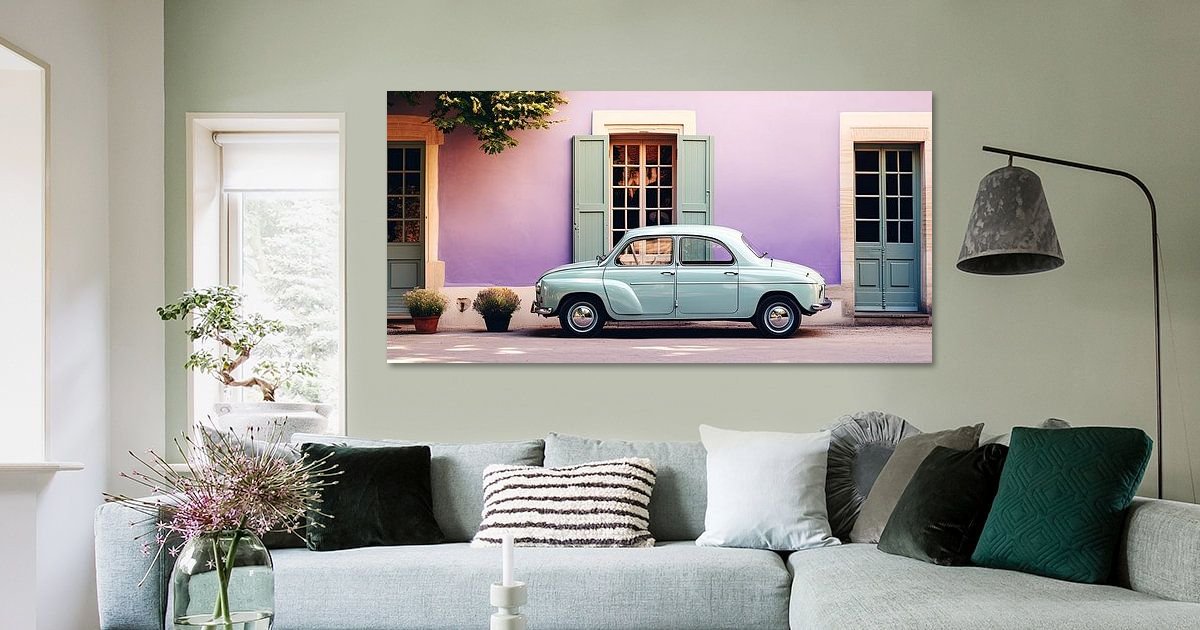 Décoration Murale Renault Dauphine En Plastique - Longueur 38 Cm