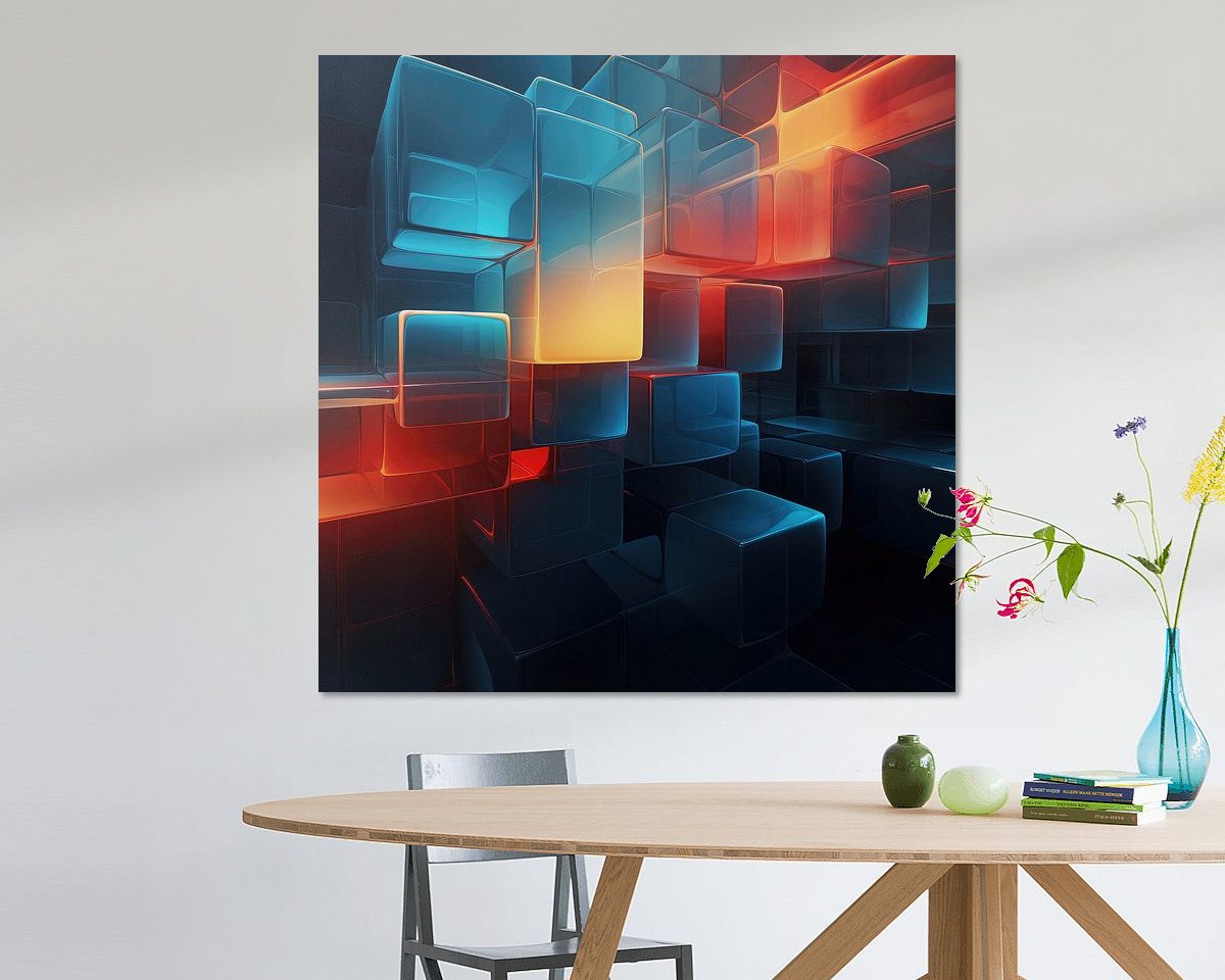 Voorbeeld van het werk in een kamer