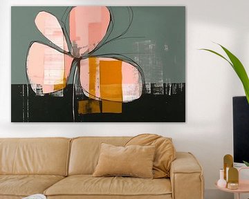 Illustration d'une fleur abstraite aux couleurs pastel sur Studio Allee