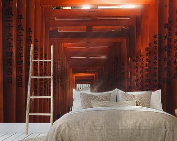 japanische Torii-Gates in der Abendsonne von Endre Lommatzsch