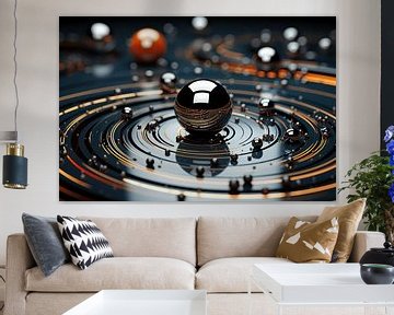 3D abstract with spheres and round shapes by Ton Kuijpers