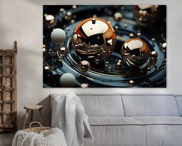 3D abstract with spheres and round shapes by Ton Kuijpers