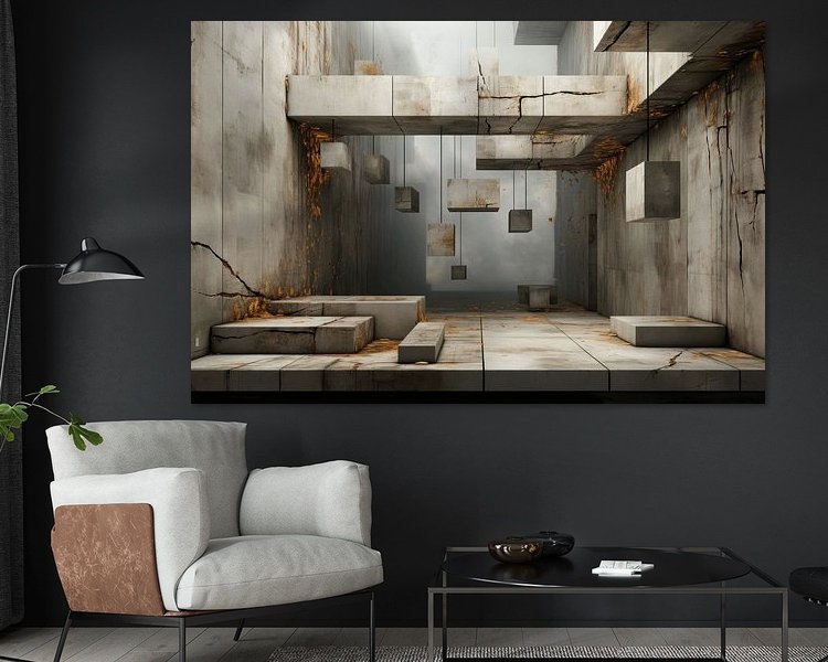 Voorbeeld van het werk in een kamer