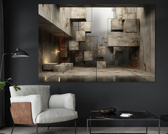 Voorbeeld van het werk in een kamer