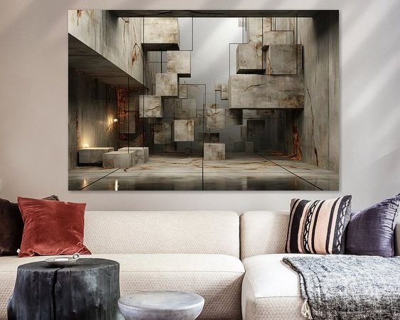 Voorbeeld van het werk in een kamer