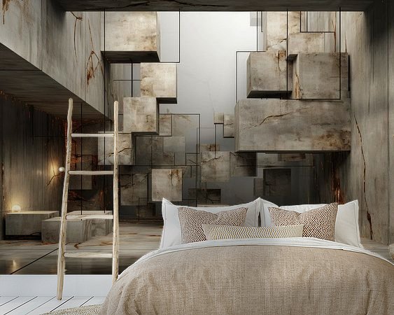 Voorbeeld van het werk in een kamer