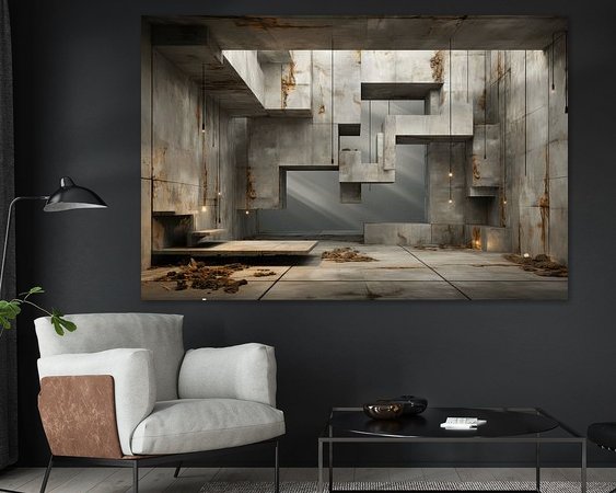 Voorbeeld van het werk in een kamer