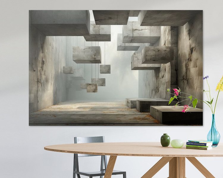 Voorbeeld van het werk in een kamer
