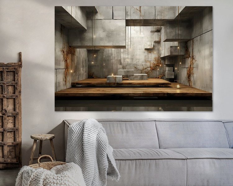Voorbeeld van het werk in een kamer