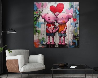 Voorbeeld van het werk in een kamer