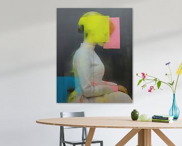 Portrait d'art contemporain en néon sur Carla Van Iersel