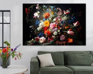 Nature morte de fleurs sur Digitale Schilderijen