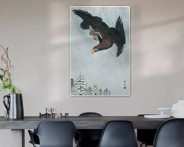 Ohara Koson - Vliegende adelaar (bewerkt) van Peter Balan
