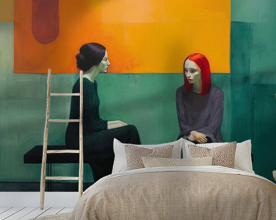 Voorbeeld van het werk in een kamer