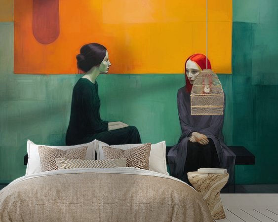 Voorbeeld van het werk in een kamer