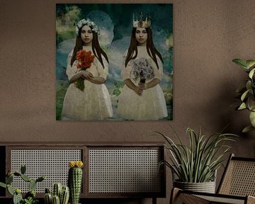 Vintage Beauty Tweeling Kroon Bloemen van Yvonne Zeldenthuis