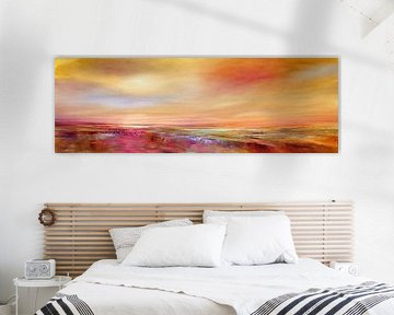 Touching the sky - vast landscape in the evening light by Annette Schmucker