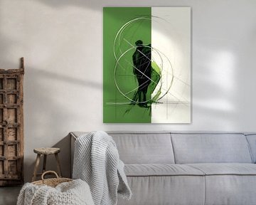 abstract green painting by PixelPrestige