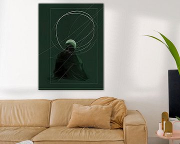 abstract green painting by PixelPrestige