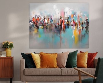 abstract painting with people by PixelPrestige