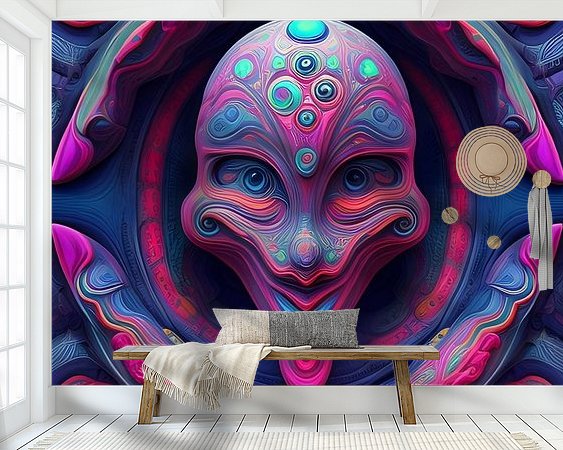 Voorbeeld van het werk in een kamer