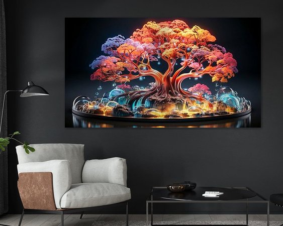 Voorbeeld van het werk in een kamer
