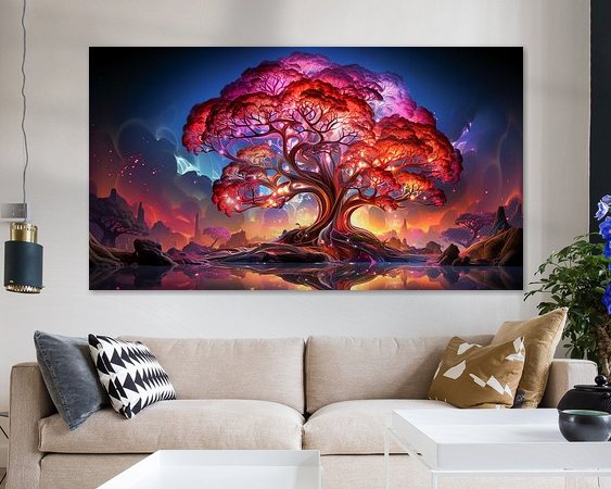 Voorbeeld van het werk in een kamer