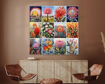 Collage botanische bloemen