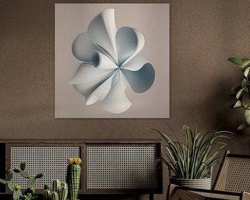Forme de fleur abstraite 3d beige blanc sur The Art Kroep