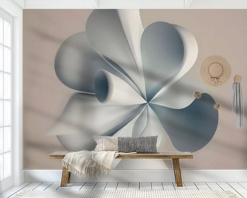 Abstract 3d Flower Shape beige white by The Art Kroep
