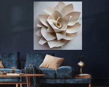 3d Druck Blume Beige von The Art Kroep