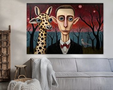 Mann mit Giraffe von Ton Kuijpers