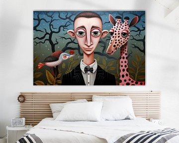 Mann mit Giraffe von Ton Kuijpers