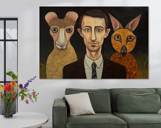 Voorbeeld van het werk in een kamer