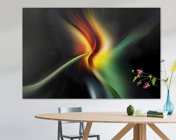 Abstracte bloem in draaistijl