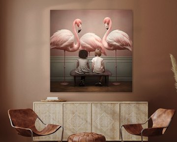 Watching flamingo's by Ton Kuijpers