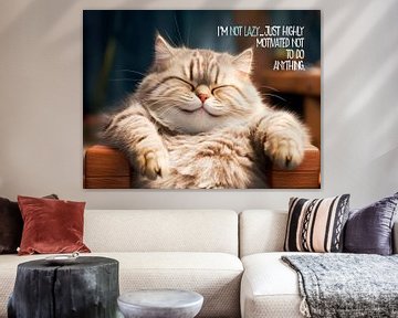 FUNNY CAT Motivated not to do anything by Melanie Viola