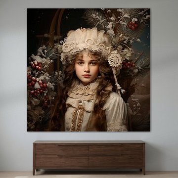 Girl in vintage Christmas spirit