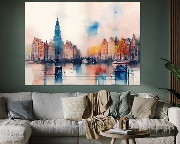 Amsterdam in watercolors ai. van Brian Morgan