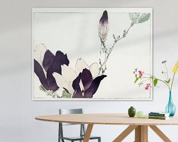 Magnolia violet. Ukiyo-e japonais traditionnel d'époque sur Dina Dankers