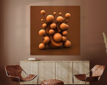 3d Object In Warm Brown Colours In Terracotta Glow by The Art Kroep